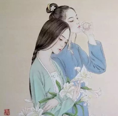 古风诗意手绘插画：一场风花雪