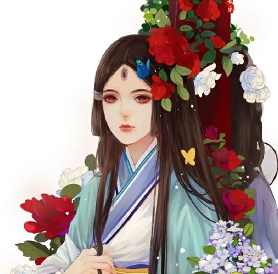 中国风美女手绘插画图片，五款