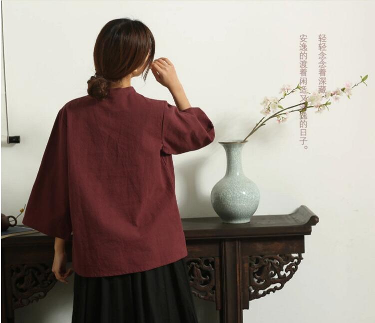 盘扣中式唐装女茶人服禅服