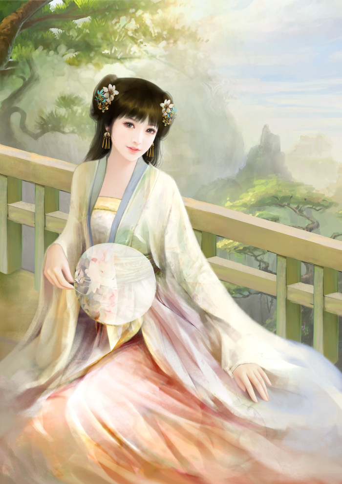 淡雅温婉的古风美女插画欣赏