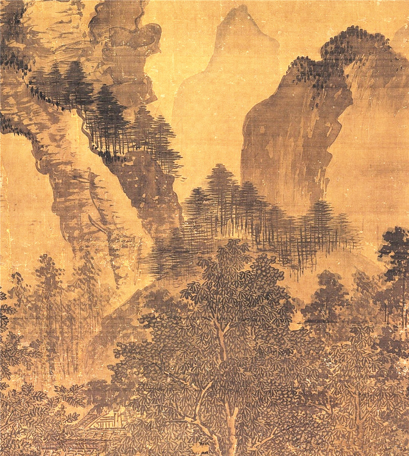 明朝戴进国画《画山水》欣赏