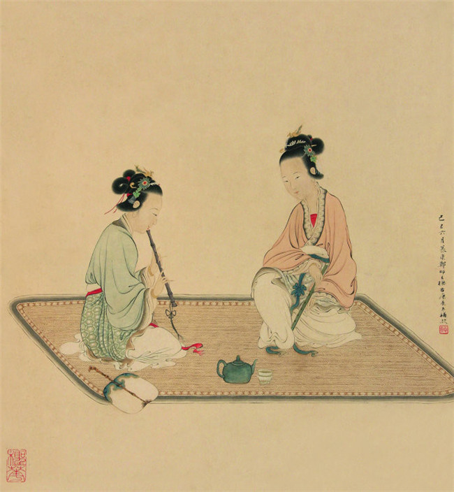 郑慕康古代女子绘画艺术作品