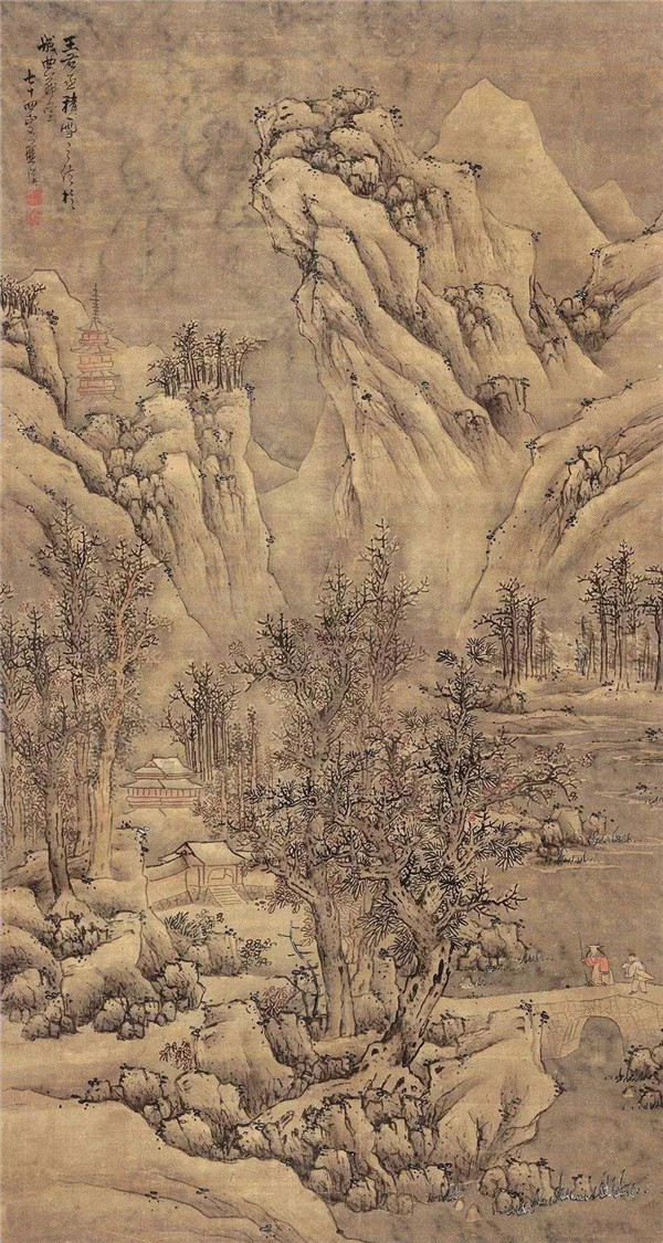 明代古典国画雪景山水