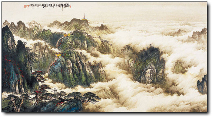 巍峨大气的山水风景水墨国画作品欣赏