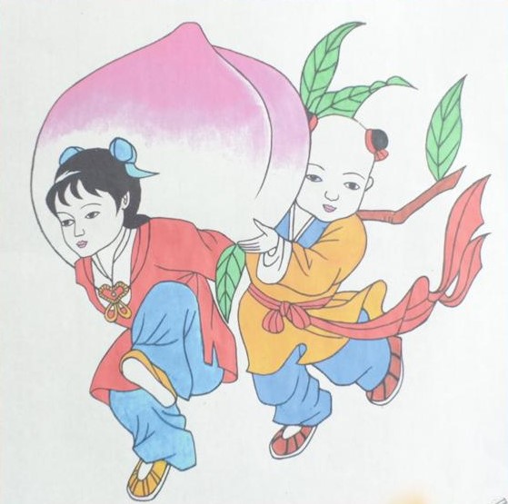 十款民间工艺年画，古风手绘童趣中国年画