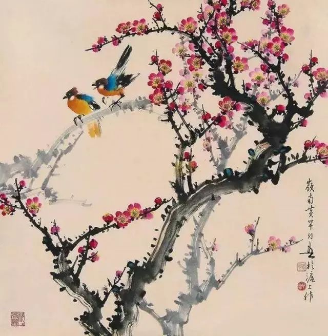 中国国画艺术：绝美花鸟国画图片