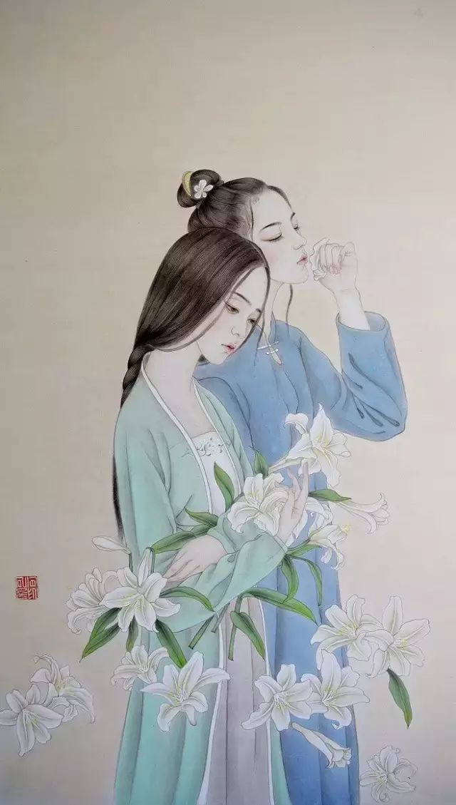 古风诗意手绘插画：一场风花雪月任飘摇美！