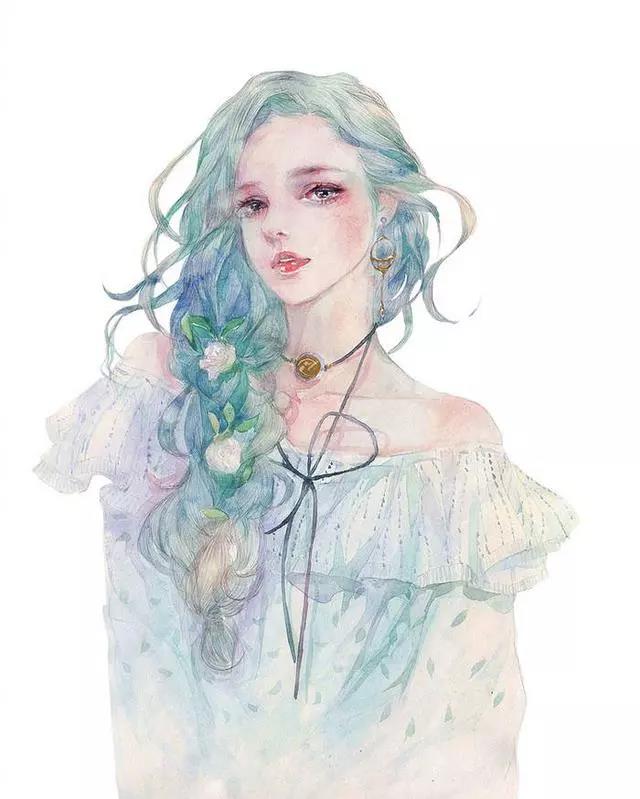 小清新少女心插画欣赏：优雅浪漫的少女插画