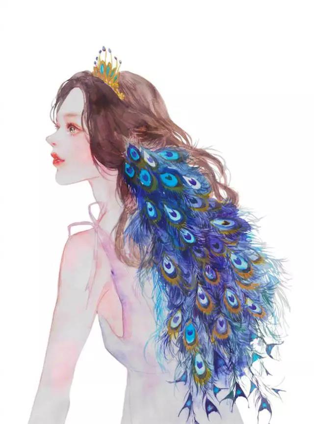 小清新少女心插画欣赏：优雅浪漫的少女插画