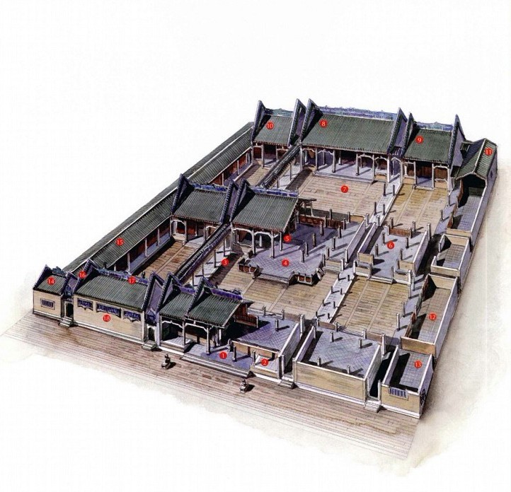 穿墙透壁，手绘中国古代经典古建筑