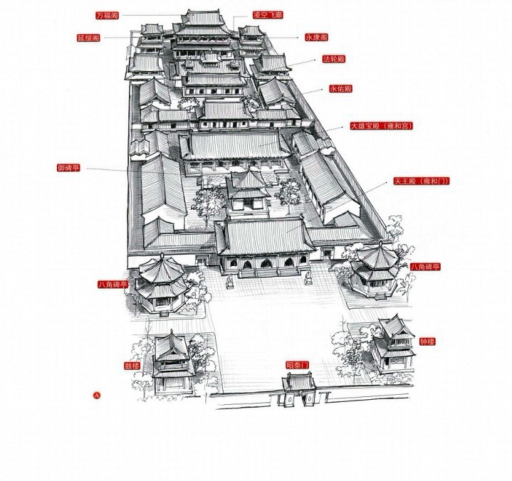 穿墙透壁，手绘中国古代经典古建筑