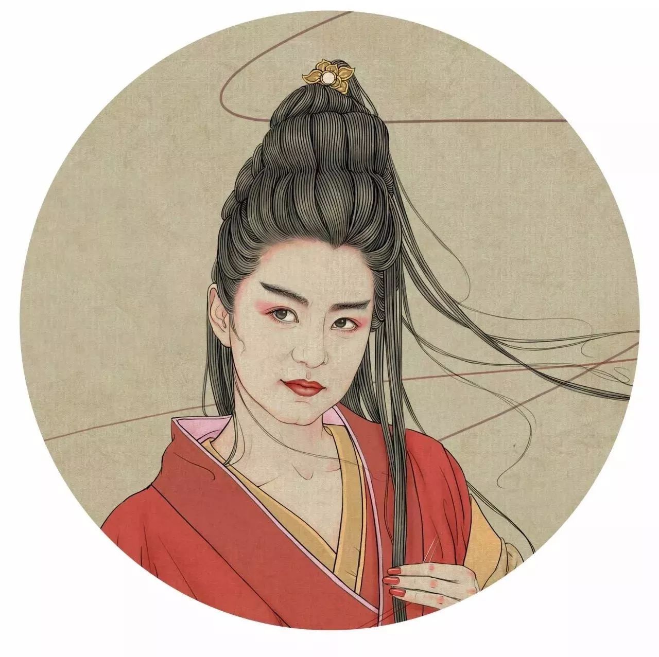 惊艳手绘插画：古风线条画出女子极致的美