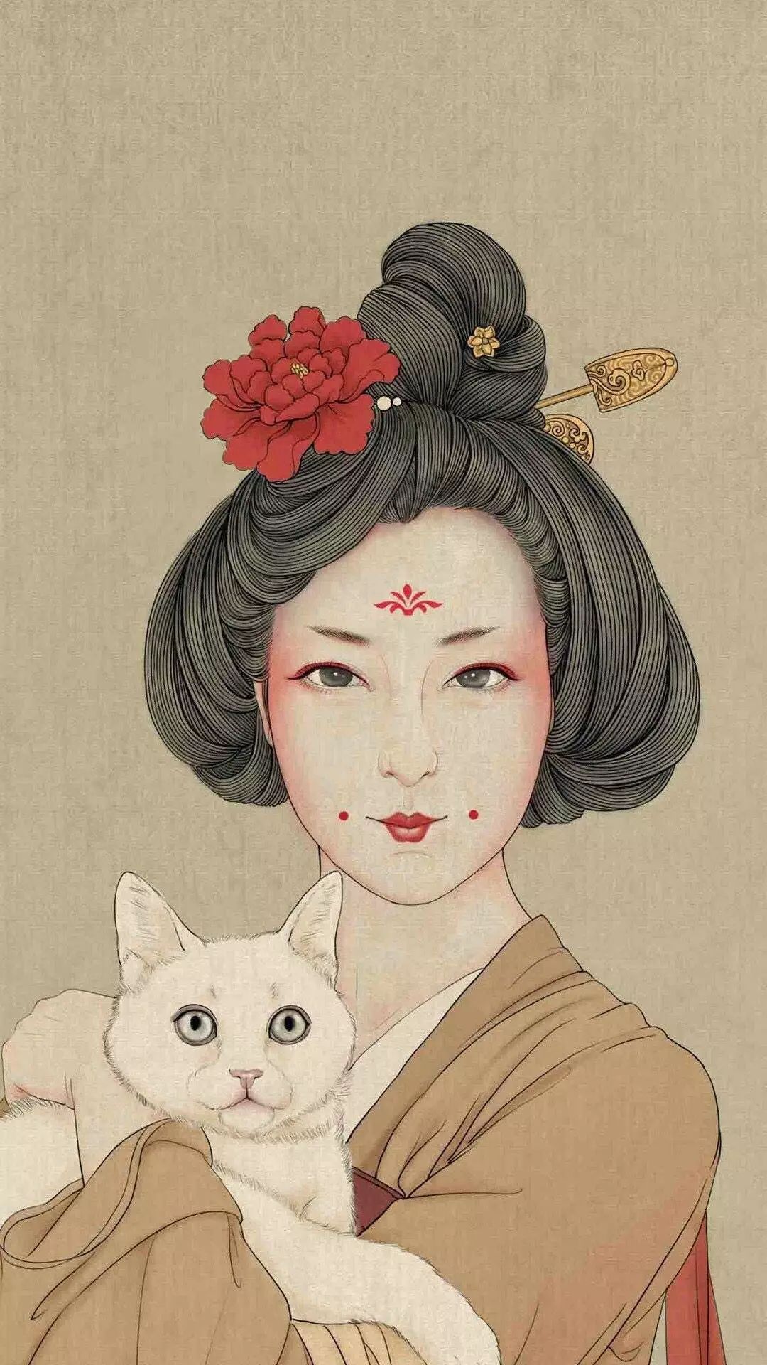 惊艳手绘插画：古风线条画出女子极致的美