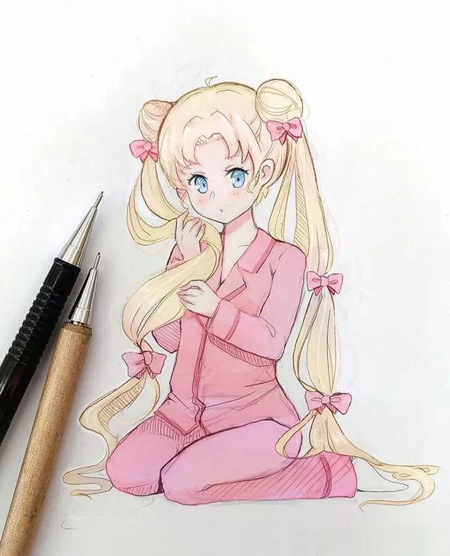 清新可爱美少女插画，萌化你的心！