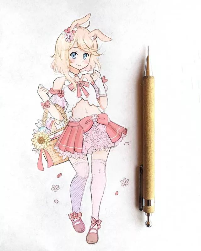 清新可爱美少女插画，萌化你的心！