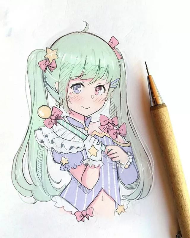 清新可爱美少女插画，萌化你的心！