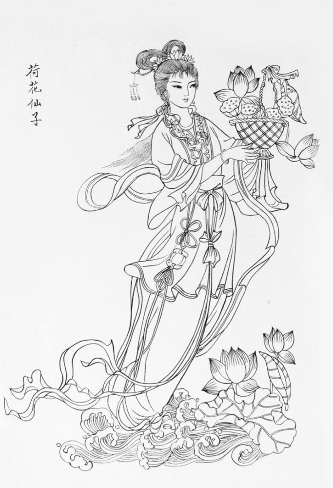 27幅白描仕女图：一笔一画勾勒出仕女美