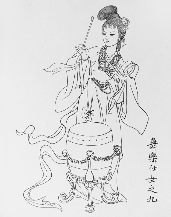 27幅白描仕女图：一笔一画勾勒出仕女美