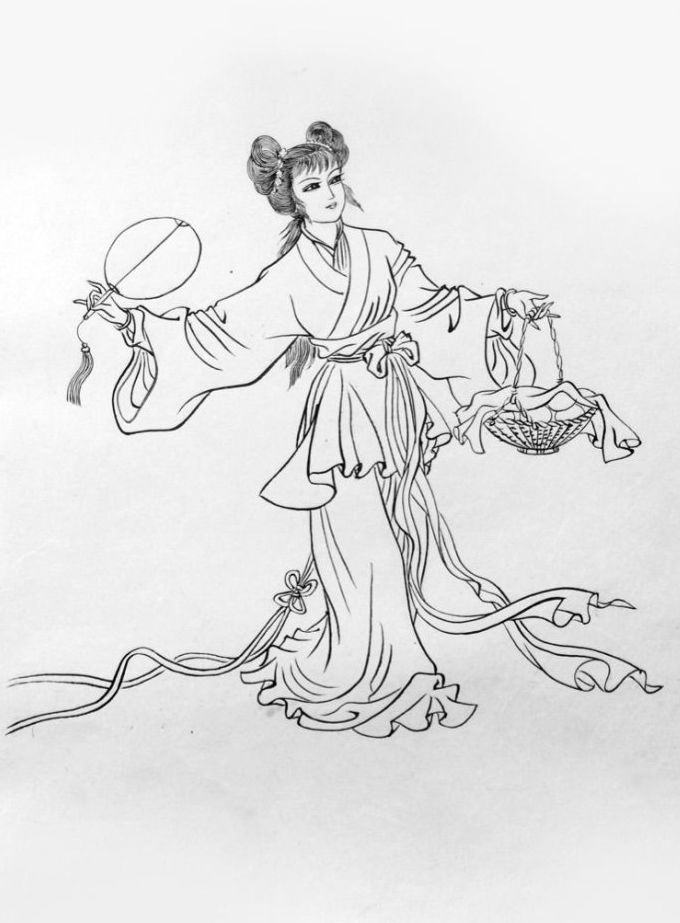 27幅白描仕女图：一笔一画勾勒出仕女美