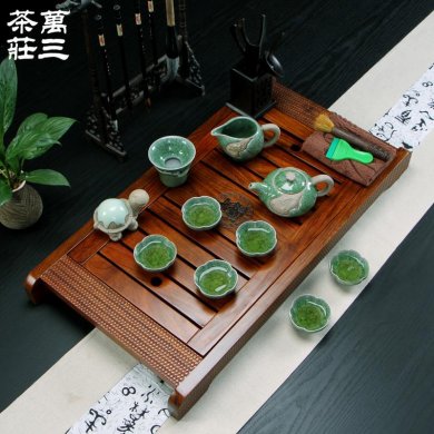 花梨木茶盘整套功夫茶具图片