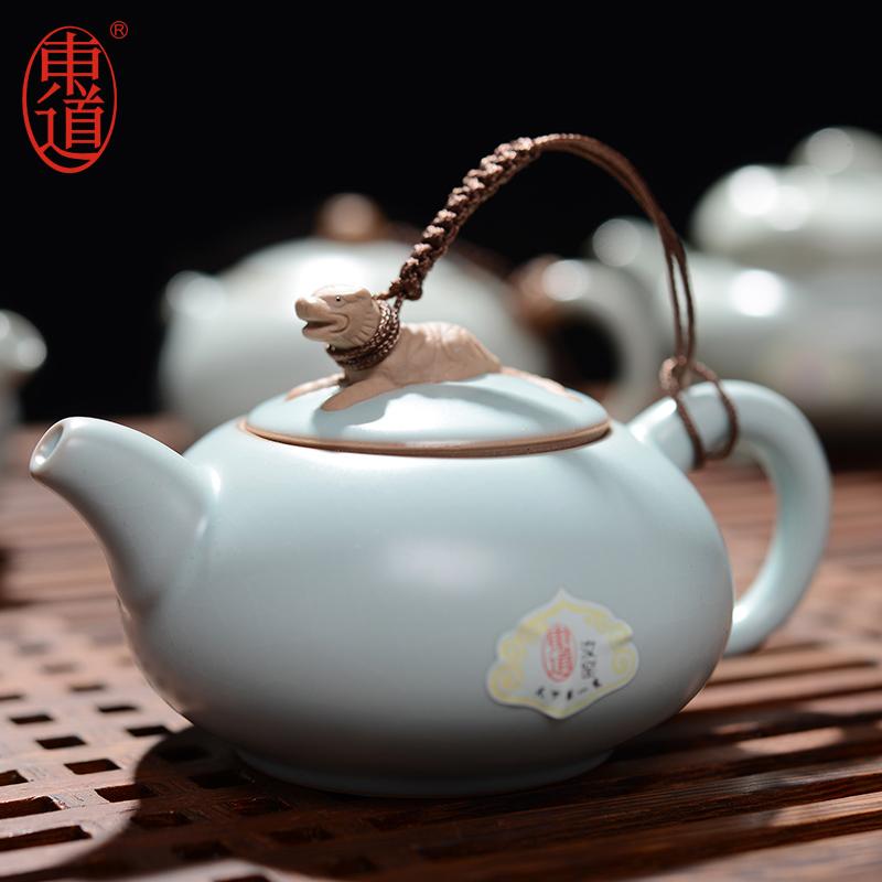 东道汝窑功夫茶具富贵吉祥茶壶图片