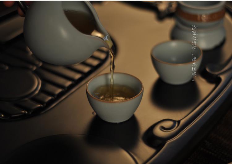 汝窑陶瓷功夫茶具实木茶盘图片13