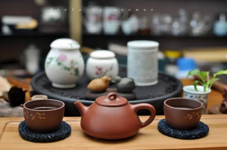 上品花纹精细茶碗茶器摄影 (6