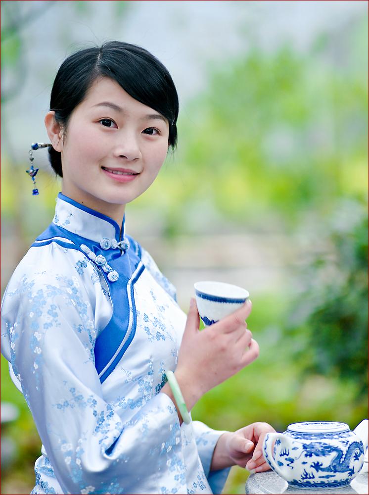 妹女泡茶泡茶摄影