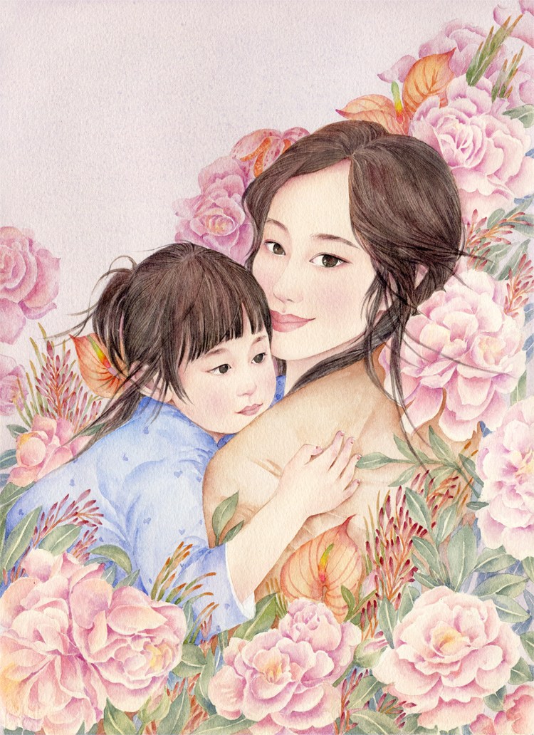 纯真唯美水彩绘画