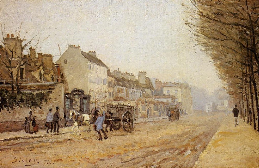 法国画家阿尔弗莱德&#183;西斯莱(Alfred Sisley)风景