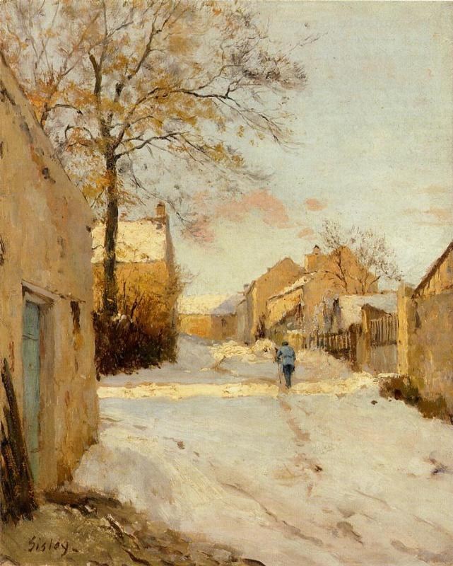 法国画家阿尔弗莱德&#183;西斯莱(Alfred Sisley)风景