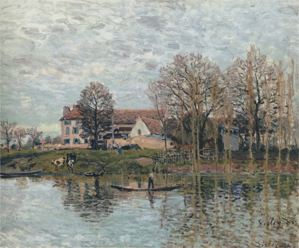 法国画家阿尔弗莱德&#183;西斯莱(Alfred Sisley)风景