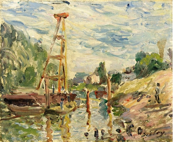 法国画家阿尔弗莱德&#183;西斯莱(Alfred Sisley)风景