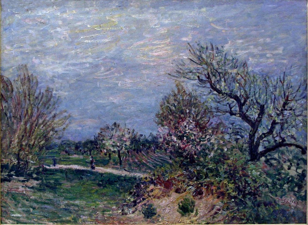 法国画家阿尔弗莱德&#183;西斯莱(Alfred Sisley)风景