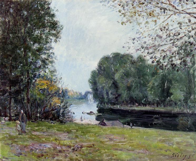 法国画家阿尔弗莱德&#183;西斯莱(Alfred Sisley)风景