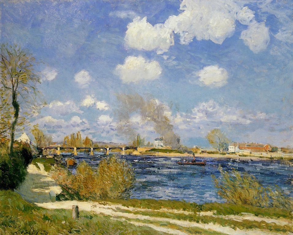 法国画家阿尔弗莱德&#183;西斯莱(Alfred Sisley)风景