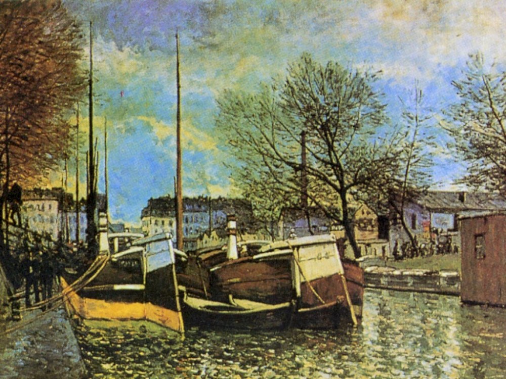 法国画家阿尔弗莱德&#183;西斯莱(Alfred Sisley)风景