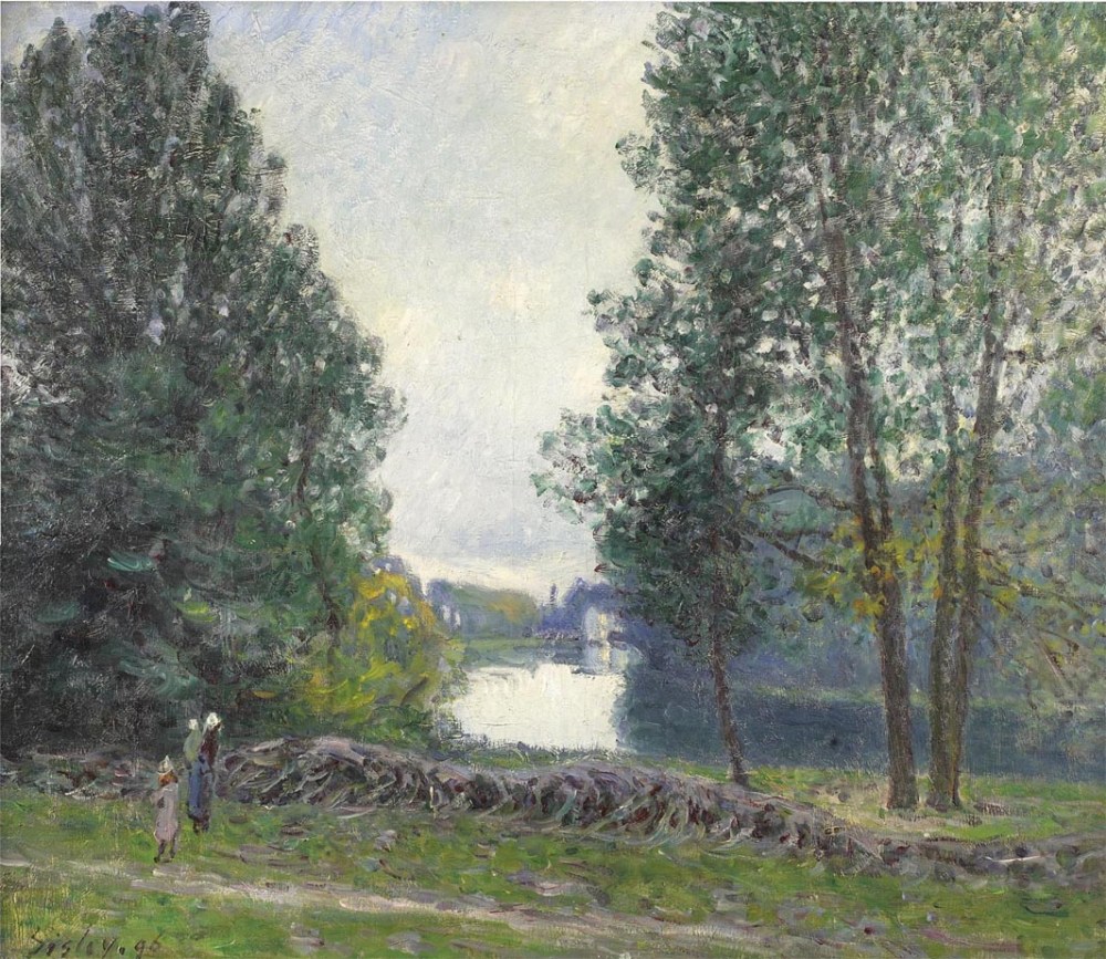 法国画家阿尔弗莱德&#183;西斯莱(Alfred Sisley)风景