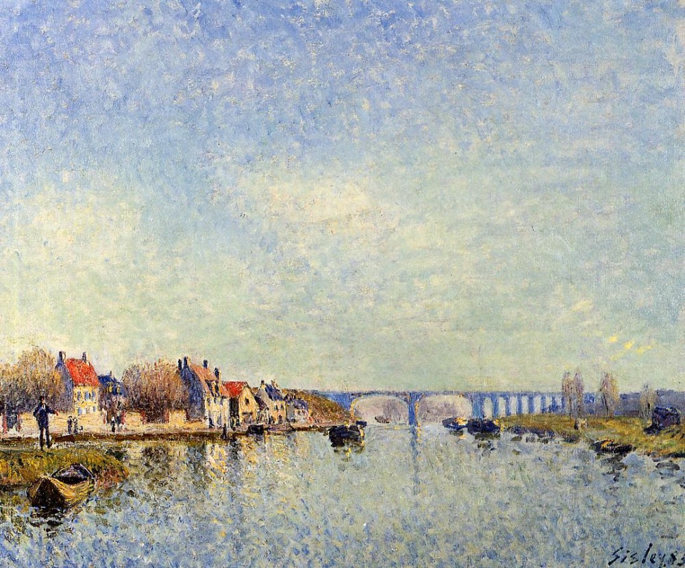 法国画家阿尔弗莱德&#183;西斯莱(Alfred Sisley)风景