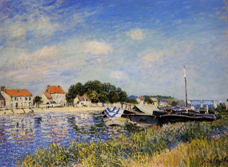 法国画家阿尔弗莱德&#183;西斯莱(Alfred Sisley)风景