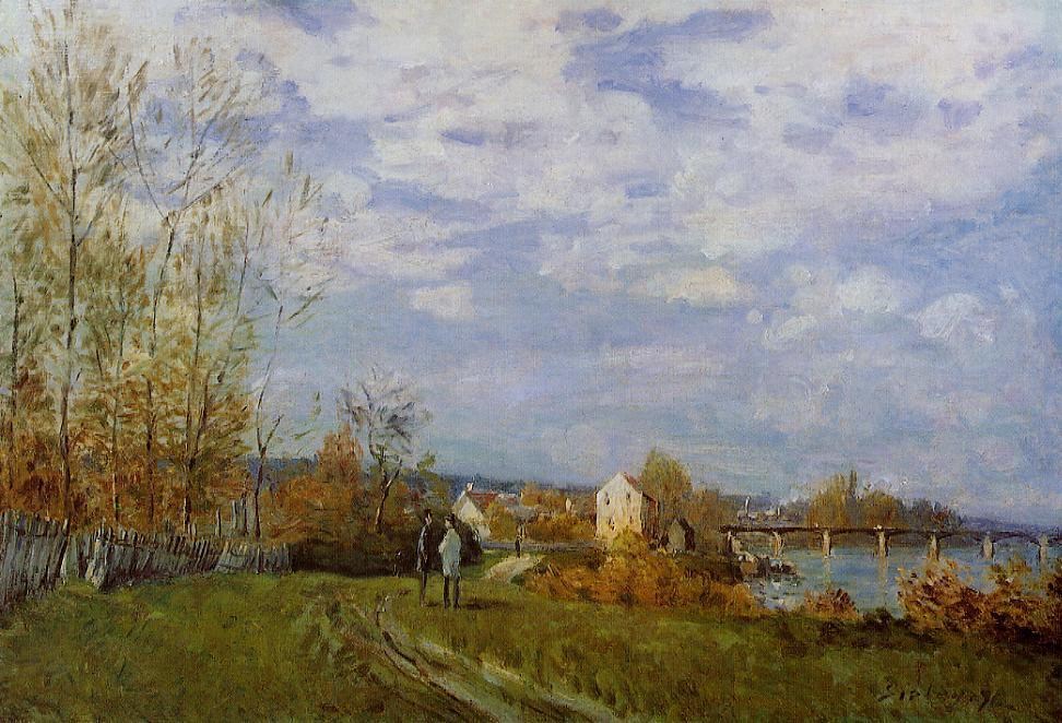 法国画家阿尔弗莱德&#183;西斯莱(Alfred Sisley)风景