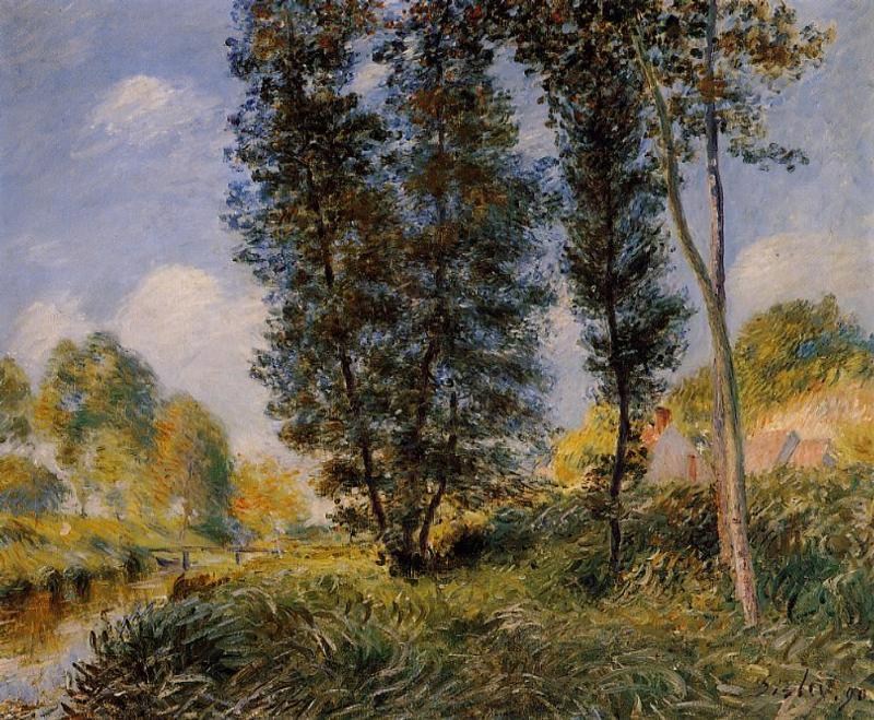 法国画家阿尔弗莱德&#183;西斯莱(Alfred Sisley)风景