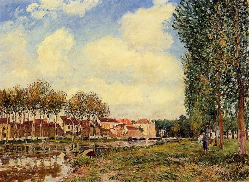 法国画家阿尔弗莱德&#183;西斯莱(Alfred Sisley)风景