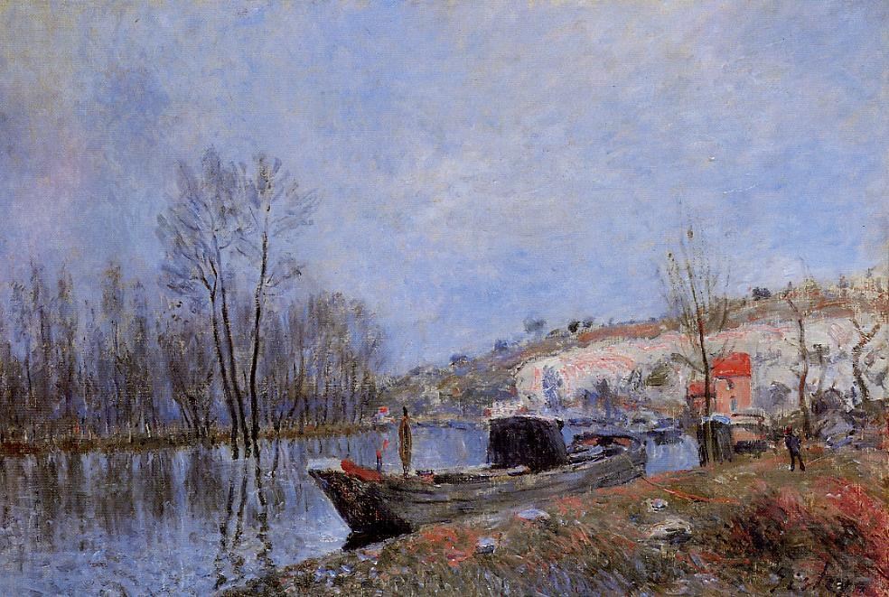 法国画家阿尔弗莱德&#183;西斯莱(Alfred Sisley)风景