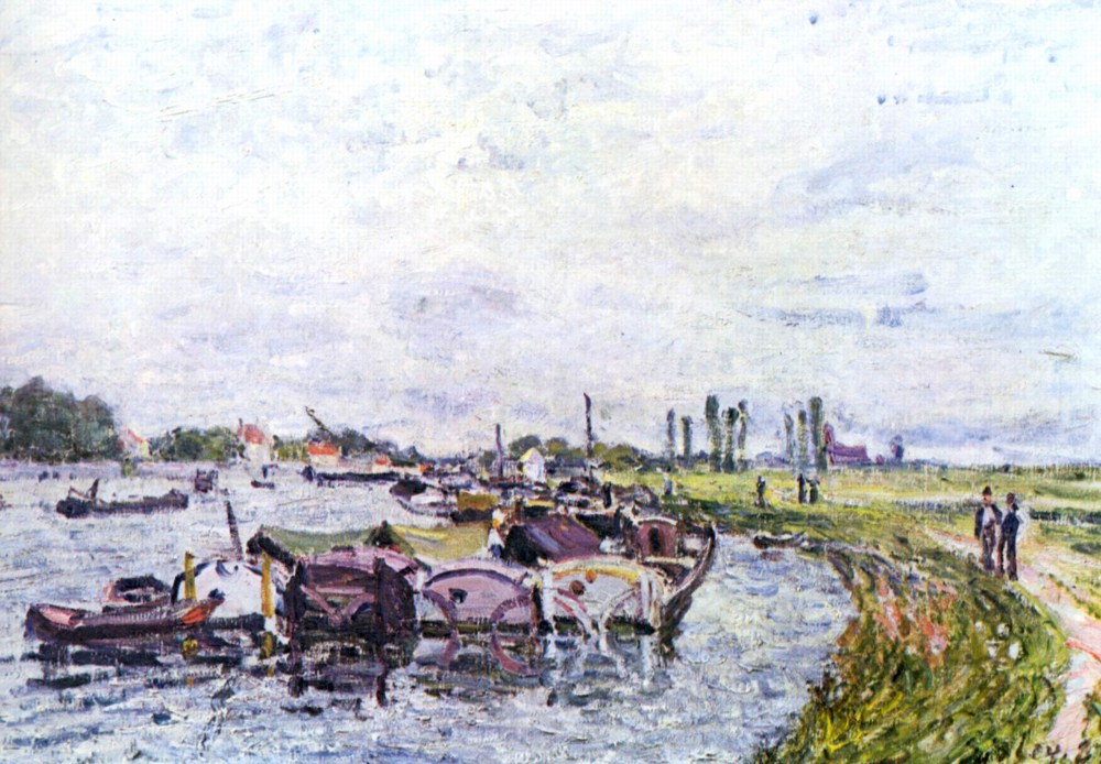 法国画家阿尔弗莱德&#183;西斯莱(Alfred Sisley)风景