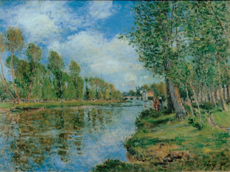 法国画家阿尔弗莱德&#183;西斯莱(Alfred Sisley)风景