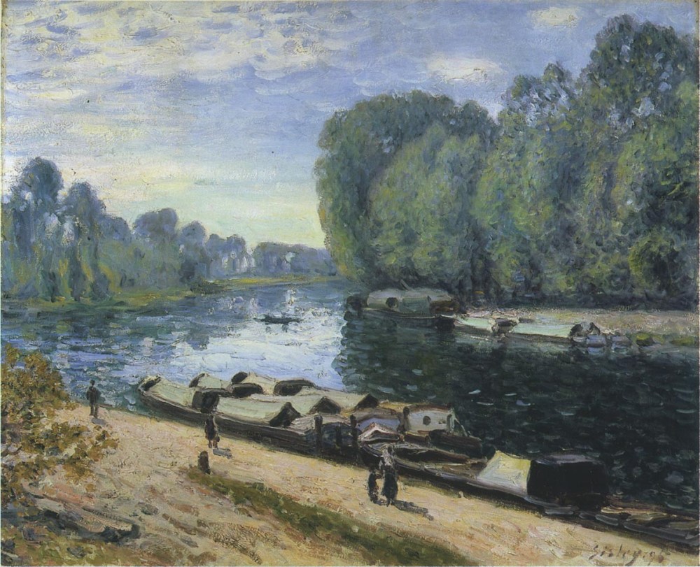 法国画家阿尔弗莱德&#183;西斯莱(Alfred Sisley)风景