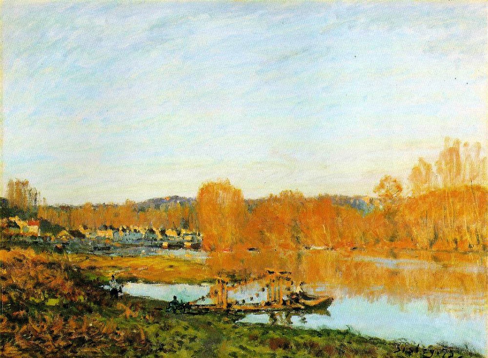 法国画家阿尔弗莱德&#183;西斯莱(Alfred Sisley)风景