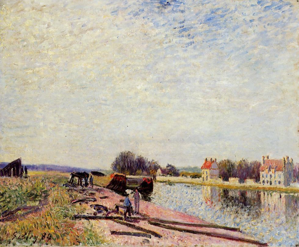 法国画家阿尔弗莱德&#183;西斯莱(Alfred Sisley)风景