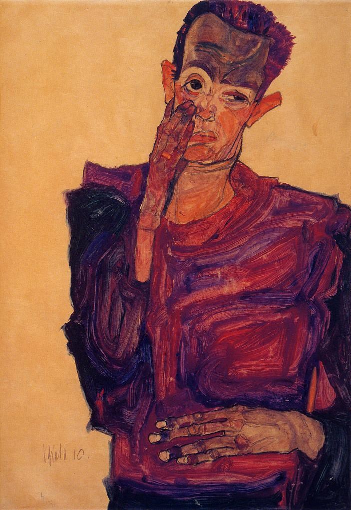 奥地利埃贡&#183;席勒（Egon Schiele）油画作品欣赏